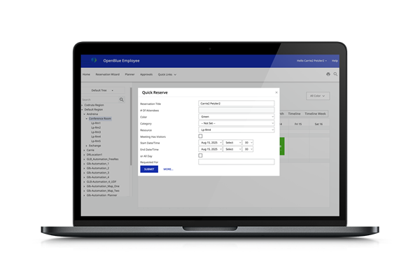 Desk booking analytics dashboard visualising usage trends and occupancy data.
