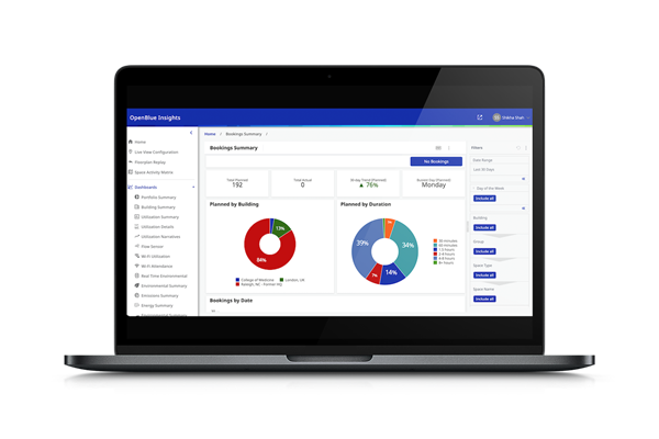 Space Booking software dashboard.